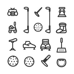 minimalist line art icon golf collection set logo symbol