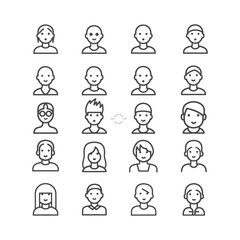 minimalist line art icon group collection set logo symbol