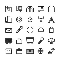 minimalist line art icon inventory collection set logo symbol