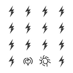 Obraz premium minimalist line art icon lightning collection set logo symbol