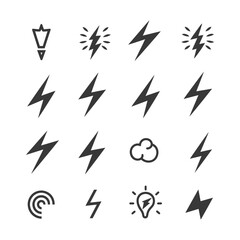 minimalist line art icon lightning collection set logo symbol