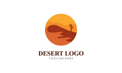 Hand Drawn Abstract Desert Logo Designs Vector Illustration
