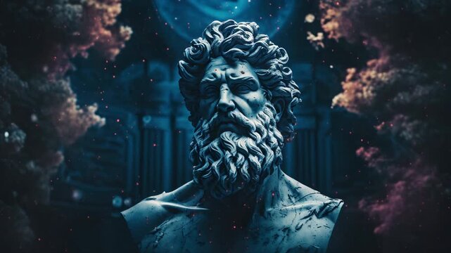 Stoicism concept, sculpture of a stoic, representing philosophy, ancient greek god statue	