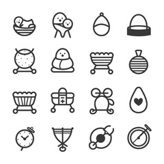 minimalist line art icon maternity collection set logo symbol