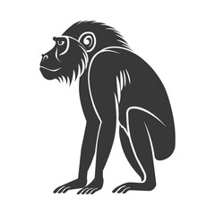 Obraz premium minimalist line art icon baboon animal logo symbol