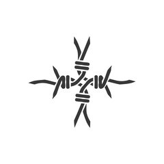 Fototapeta premium minimalist line art icon barbed wire logo symbol