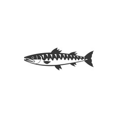 Obraz premium minimalist line art icon barracuda animal logo symbol