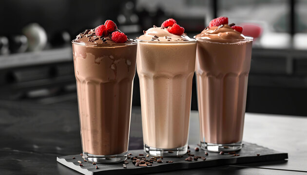 Herbalife chocolate protein shake on the table