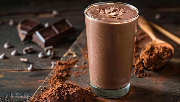 Herbalife chocolate protein shake on the table