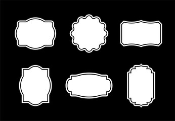 Vintage Frames Set Vector on black colour