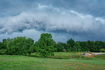 Storm front moving through rain