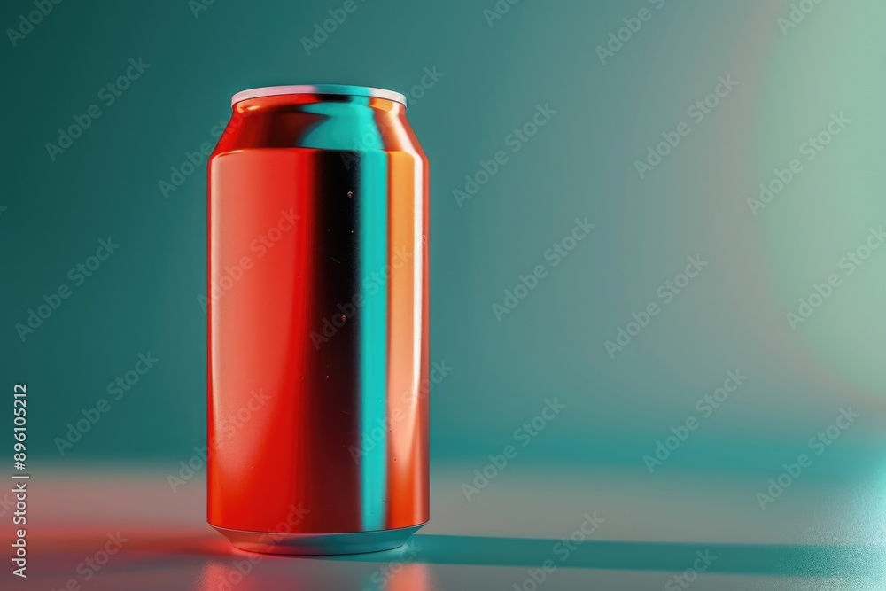 Poster A cola can resting on a table surface