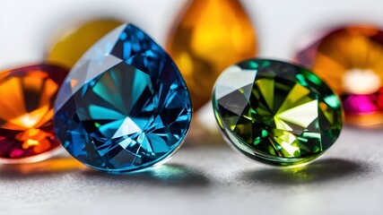 Fototapeta premium gemstones on a white background