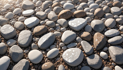 Stone Pebbles in Sunlight