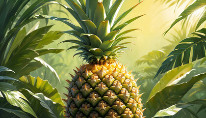 Fototapeta premium Pineapple in Tropical Forest