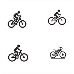 Fototapeta premium silhouette of clean vector of cycle set isolated on white background 