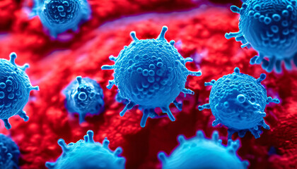 Microscopic View of a Virus, Monkey Pox, Covid.