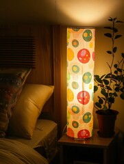 modern  bedroom with lamp