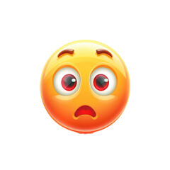 Fototapeta premium Icon 3d emoji like social media on white background