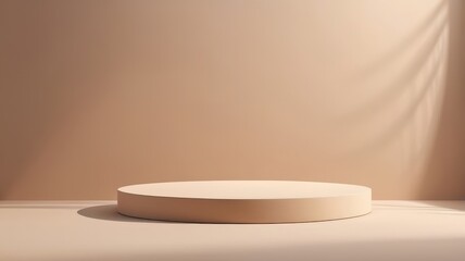 Minimalist Beige Product Display Podium with Sunbeams 