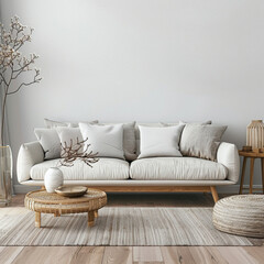 the unique blend of functionality and style in a living room adorned with minimalist scandinavian sofa furniture.