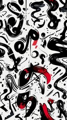 Obraz premium Captivating Monochrome Graffiti Masterpiece Expressive Urban in Black and White