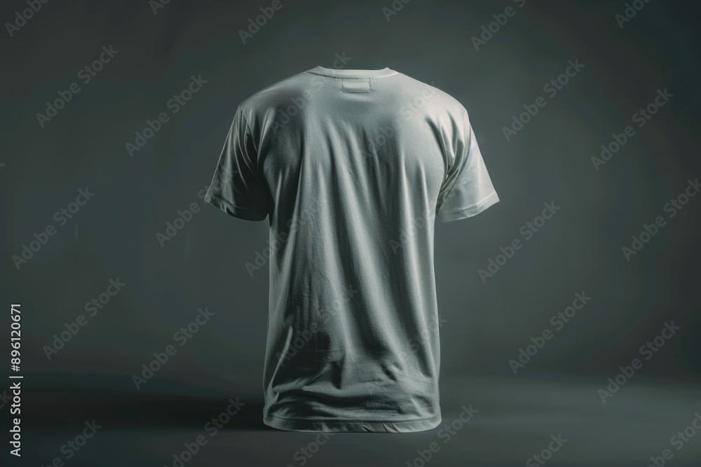 Poster a simple yet effective design featuring a white t-shirt on a black background, perfect for use in fa