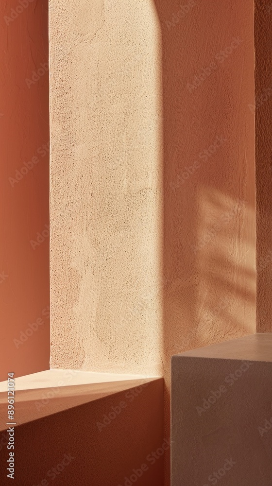 Poster a wall with a shadow on it