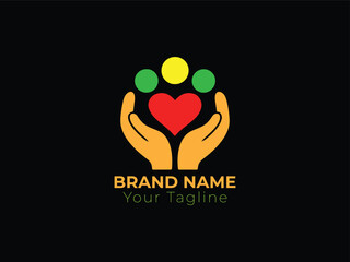 Human charity logo vector design .