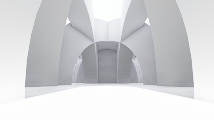 Fototapeta premium Abstract architecture background arched interior 3d render