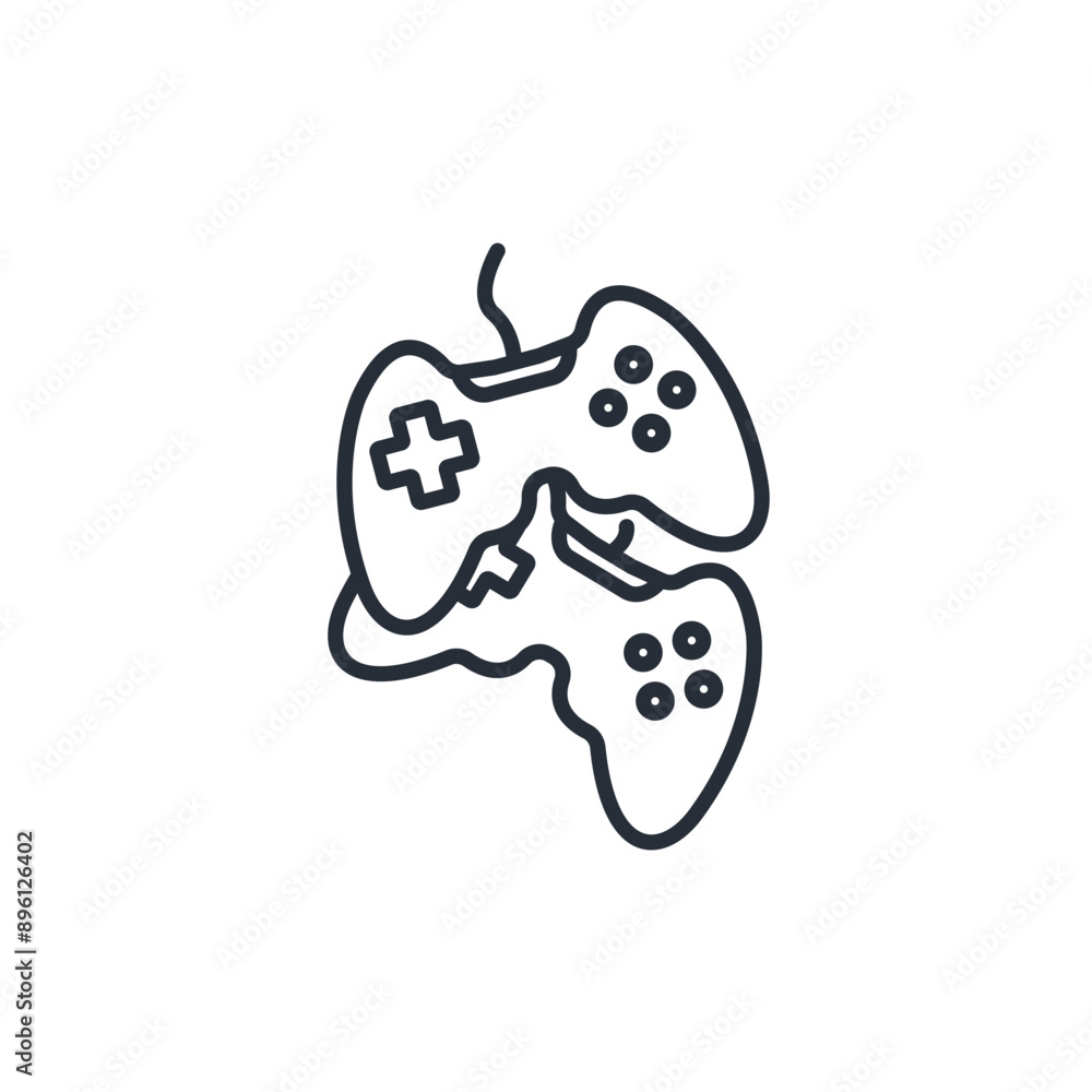 Poster game controller icon. vector.editable stroke.linear style sign for use web design,logo.symbol illust