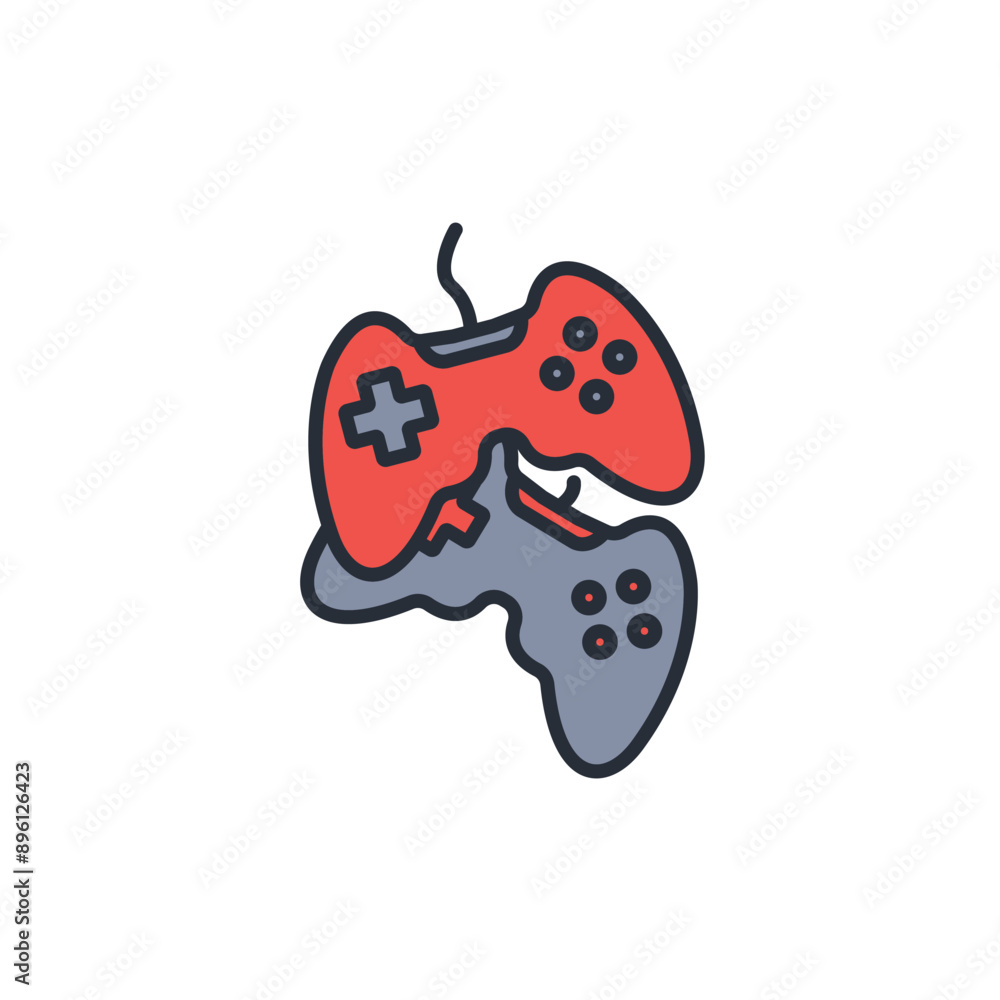 Poster game controller icon. vector.editable stroke.linear style sign for use web design,logo.symbol illust