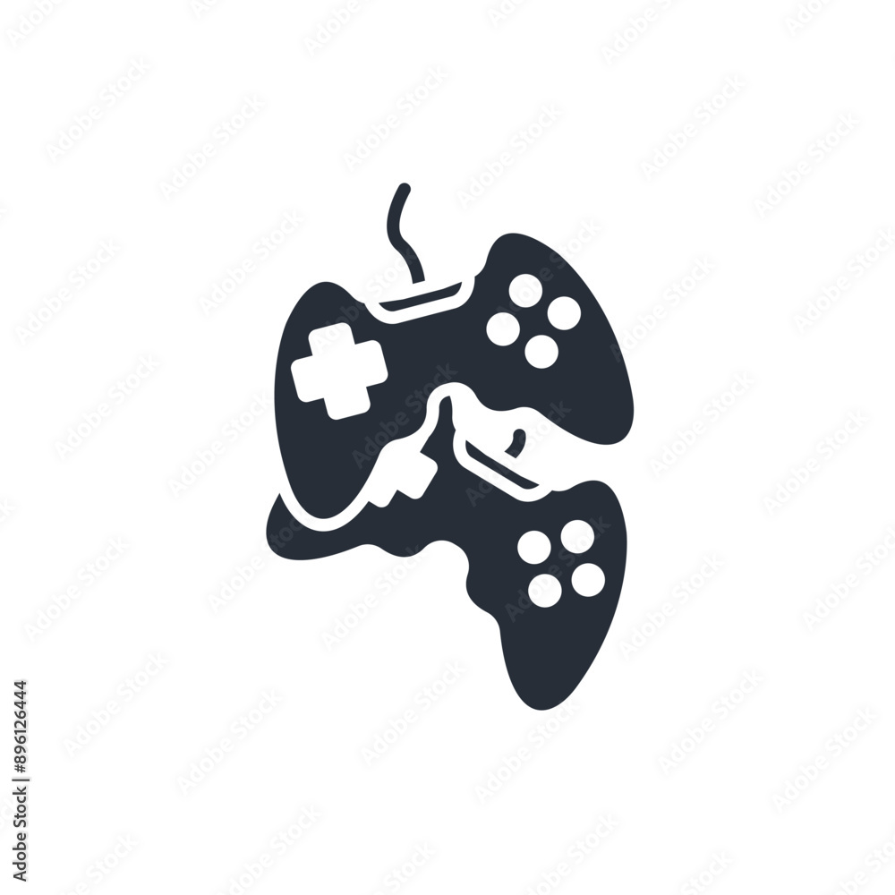 Poster game controller icon. vector.editable stroke.linear style sign for use web design,logo.symbol illust