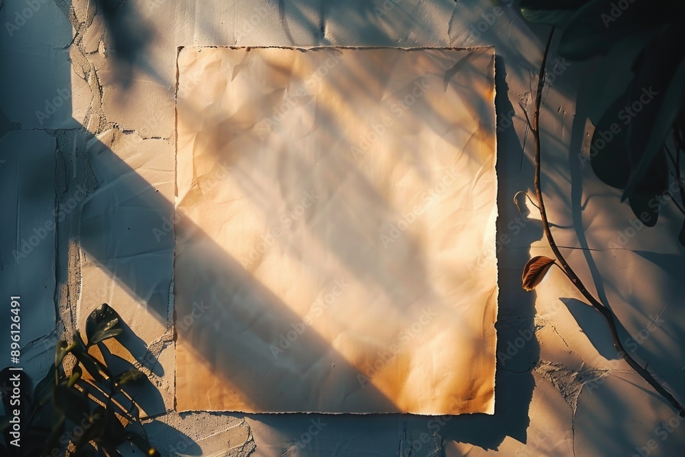 Poster A piece of paper sits on top of a table with minimal background