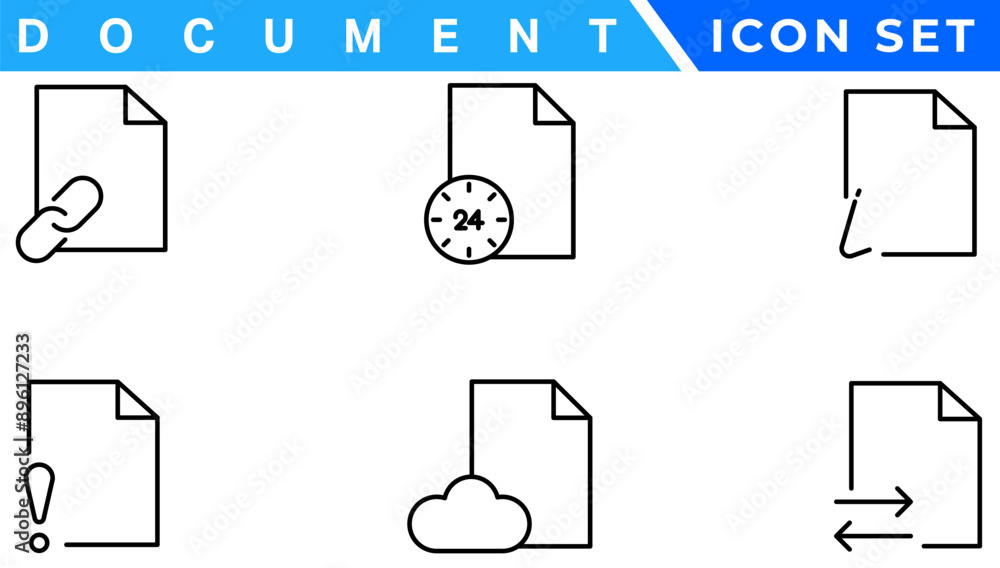 Aufkleber document line icon set. documents symbol collection. different documents icons vector illustration