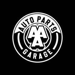 AUTO PARTS GARAGE VECTOR LOGO AAA