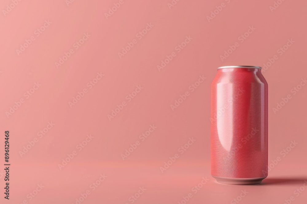 Aufkleber a can of soda sitting on a bright pink background, waiting to be opened and enjoyed