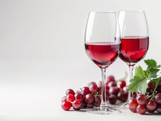 Rose in einem sch&ouml;nen Weinglas, Hintergrund weiss, 