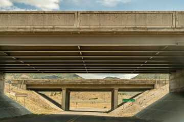 Overpasses on Freeway Countryside