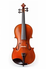 Fototapeta premium Beautiful Handcrafted Violin on White Background with Detailed View