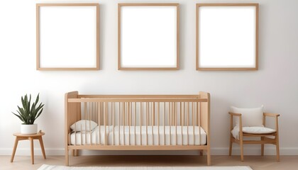 Mockup poster frame on the wall of living room. Luxurious apartment background with contemporary design. Modern interior design. 3D render