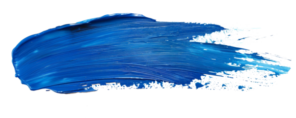 A bold blue paint stroke isolated on a white background, perfect for artistic and design concepts
