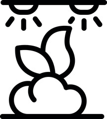 Plant is growing under led lamps, representing indoor cultivation and plant growth technology