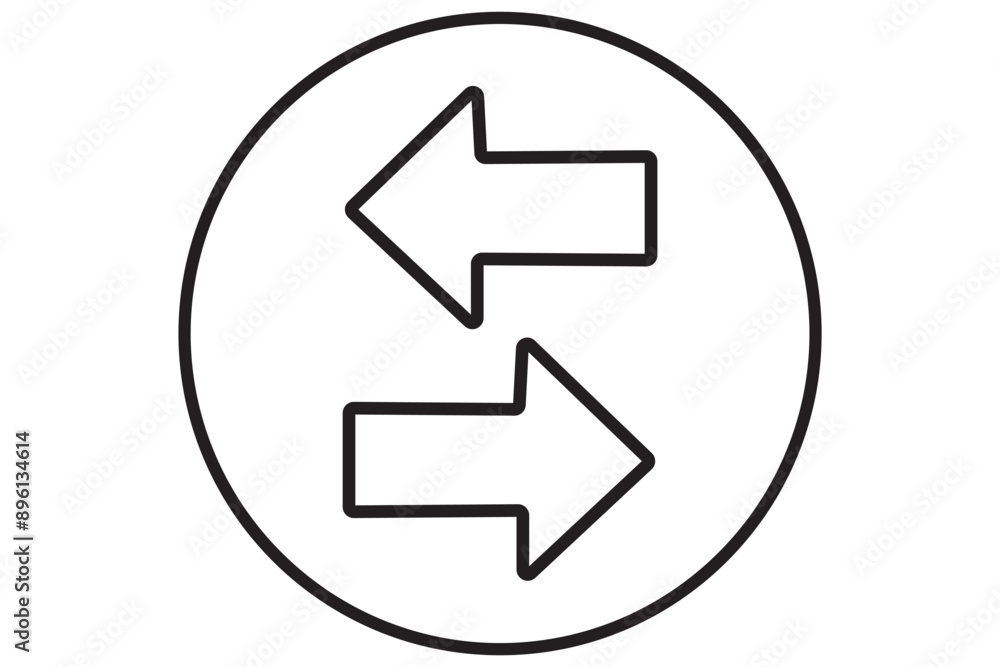 Poster left right arrows vector icon. transfer arrows icon. 2 side arrow icon