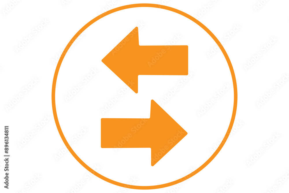 Poster left right arrows vector icon. transfer arrows icon. 2 side arrow icon