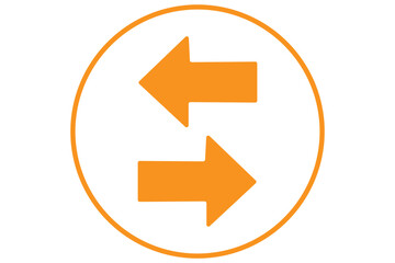 Left right arrows vector icon. Transfer arrows icon. 2 side arrow icon