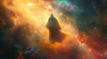 Obraz premium Cosmic Solitude - A Traveler's Silent Reverie