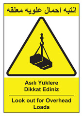 Isolated hazardous symbols on yellow round triangle board warning sign. Set of safety and caution signs. Signs of danger and alerts construction mining signs 