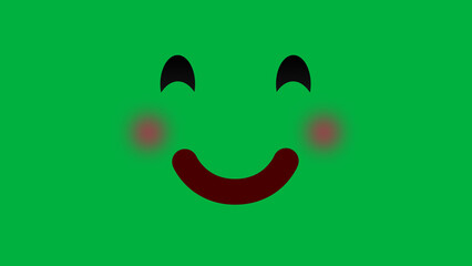 blushing facial expressions. blushing green background