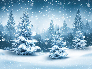 Obraz premium Serene Winter Landscape in Soft Watercolor: A Peaceful Scenic View